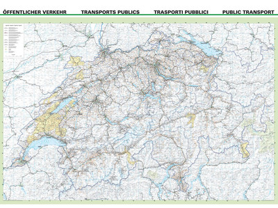 Wandkarte - Schweizerkarte des Öffentlichen Verkehrs