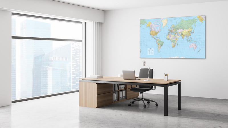 Wandkarte mit beeindruckender Grösse: Welt politisch 190x112 cm